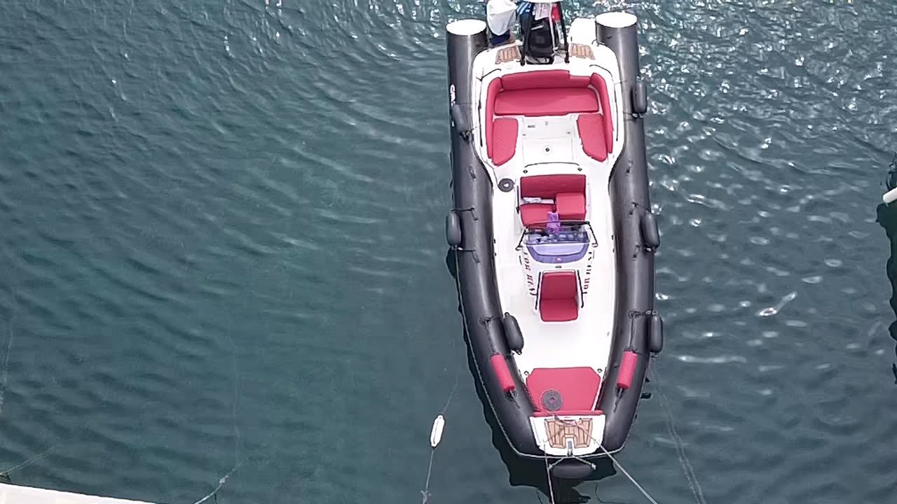 Wind Boat 6.5m aerial view in Skopelos marina