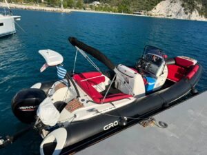 Wind Boat 6.5m docked in Skopelos waters