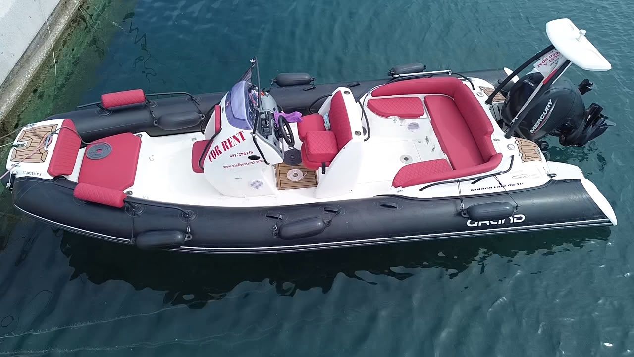 Wind Boat 6.5m full top view in Skopelos waters